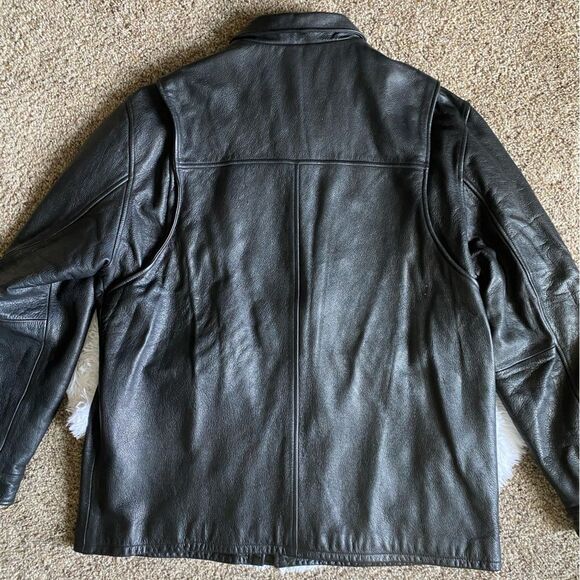 Wilson’s Leather Heavy Jacket Lined Black Mens Size Large - Picture 10 of 15